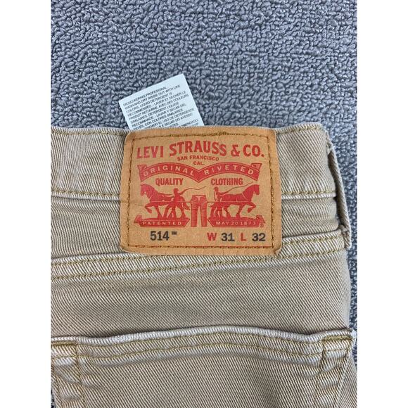 Levi's Men's 31x32 514 Straight Fit Beige Chino Khaki Jeans - Picture 3 of 14